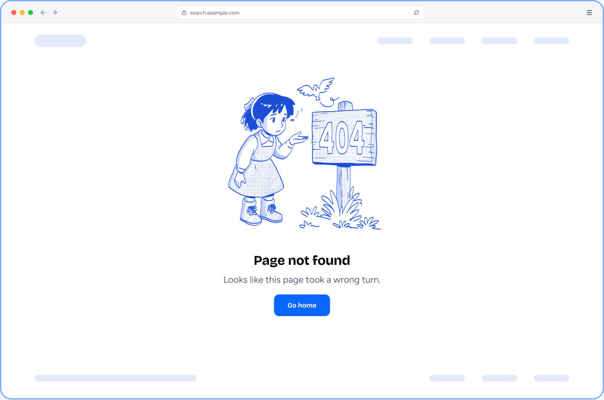Page not found example from the Figma file
